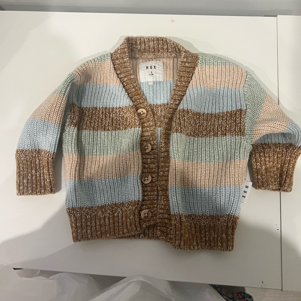Hux baby organic cotton knit sweater